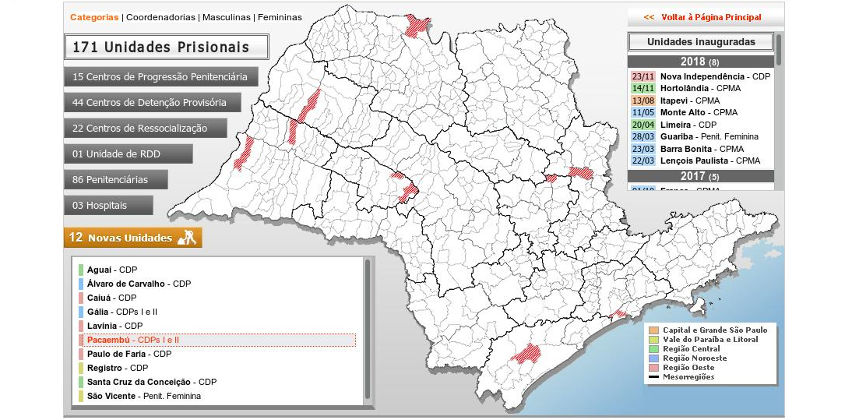 Governo paulista anuncia privatização de quatro presídios por meio de PPPs