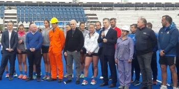 Mac Allister acompañó al presidente Macri en el Parque Olímpico de Buenos Aires